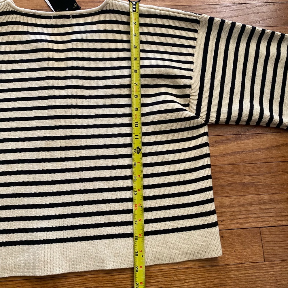 NWT Massimo Dutti STRIPED SWEATER WITH BUTTON DETAILS - Picture 4 of 14